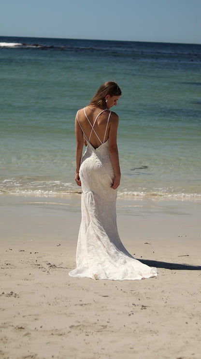 Windswept wedding dress